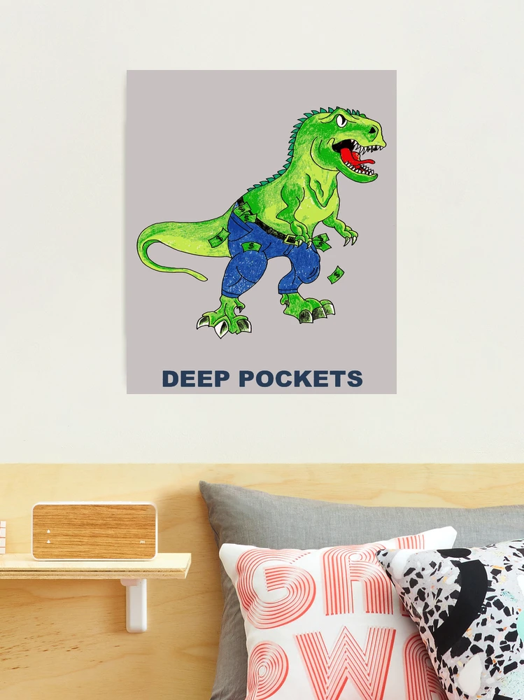 Short Arms And Deep Pockets Fun TRex Illustration  Sticker for