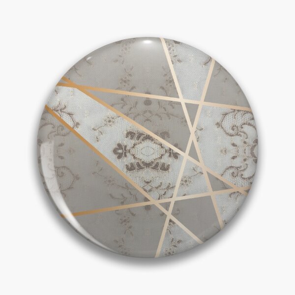 Item preview, Chic Beige Gold Minimal Geometric Floral Lace Pattern  designed and sold by LaceySkies.