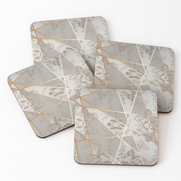 Item preview, Chic Beige Gold Minimal Geometric Floral Lace Pattern  designed and sold by LaceySkies.