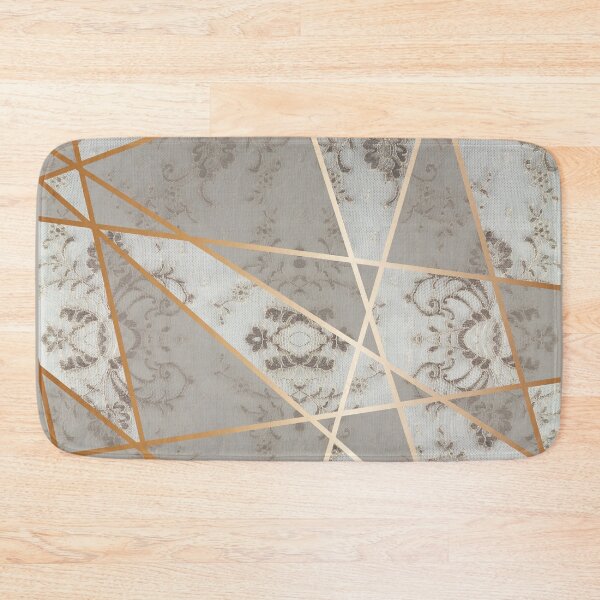 Item preview, Chic Beige Gold Minimal Geometric Floral Lace Pattern  designed and sold by LaceySkies.