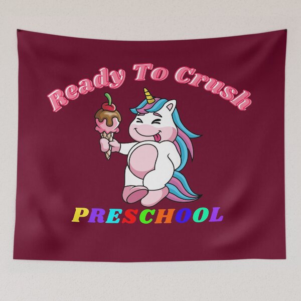 Item preview, Ready To Crush Preschool With A Cute Unicorn Licking Ice Cream designed and sold by Olhado.