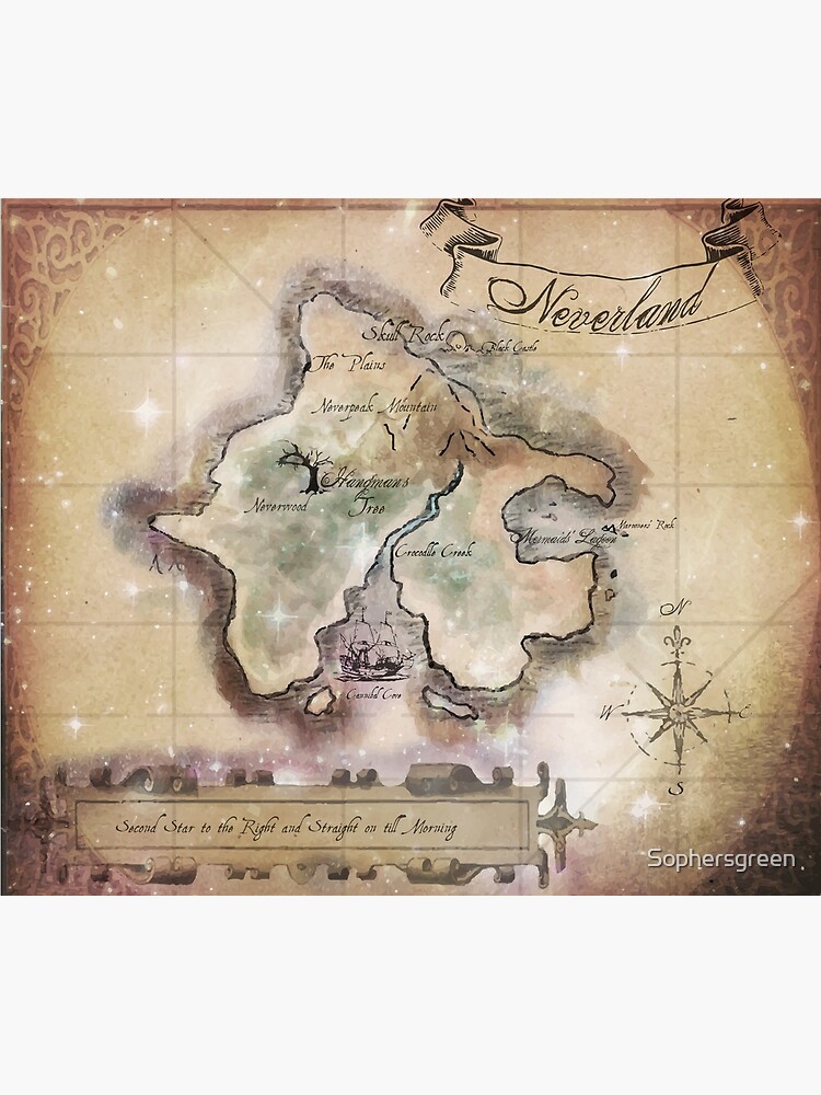 Classic Neverland Map Blanket King Size by Sophersgreen