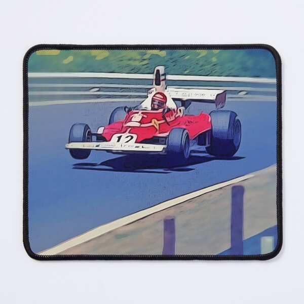Item preview, Retro Ferrari F1 at Nordschleife Poster – Classic Green Hell Racing Art designed and sold by Road To Track.