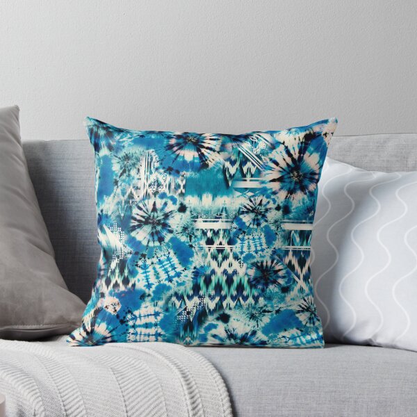 Item preview, Aqua Summer Tie Dye Batik Wax Tie Die Print designed and sold by paperandfrill.