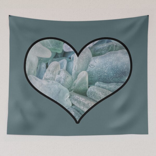 Item preview, Sea Glass Turquoise Heart with thick Black Trim designed and sold by Beachy.