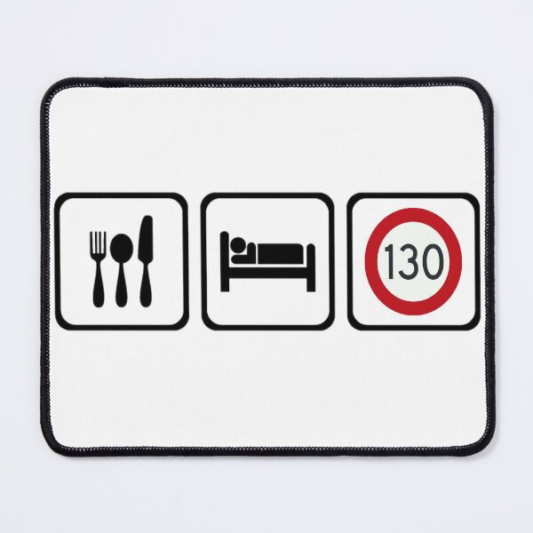 Item preview, Eat Sleep 130 km/h Repeat Poster – German Speed Limit Art designed and sold by Road To Track.