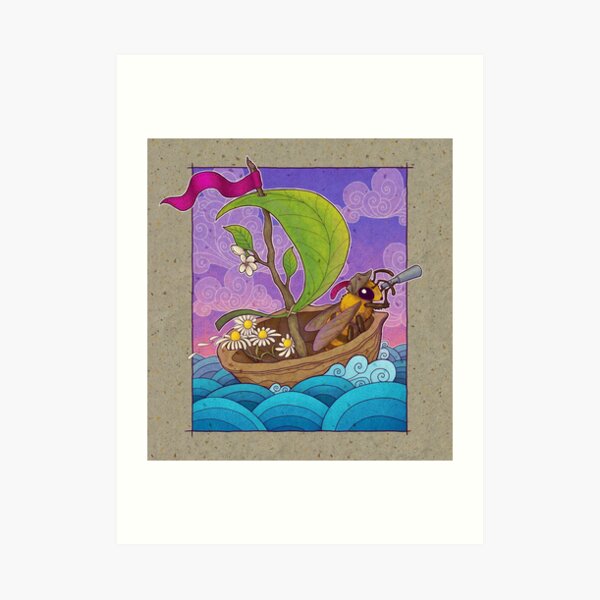 Honeybee Explorer and Walnut Ship Art Print
