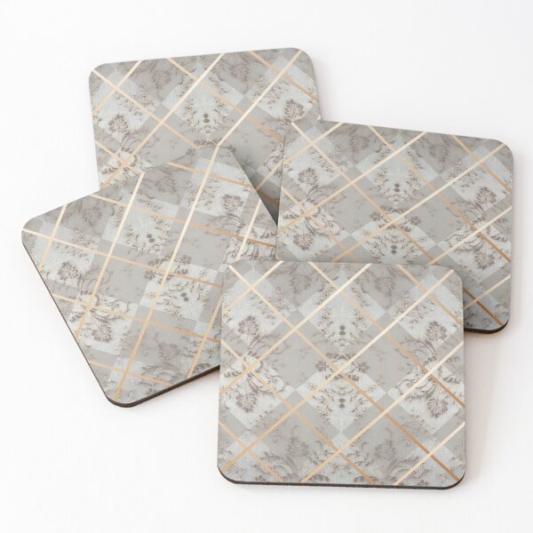 Item preview, Chic Beige Gold Minimal Geometric Floral Lace Pattern  designed and sold by LaceySkies.