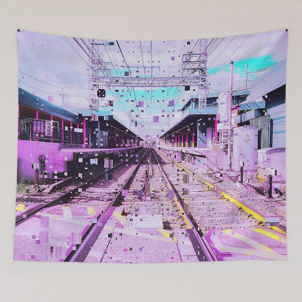 Item preview, Japanese Railway Vaporwave Glitch Art Japan designed and sold by glitchhub.