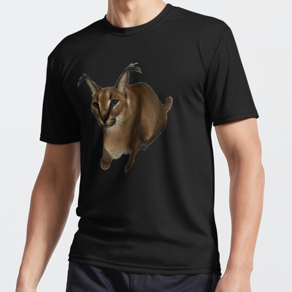 Big Floppa Meme Cute Caracal Cat Premium Camiseta, Negro, S