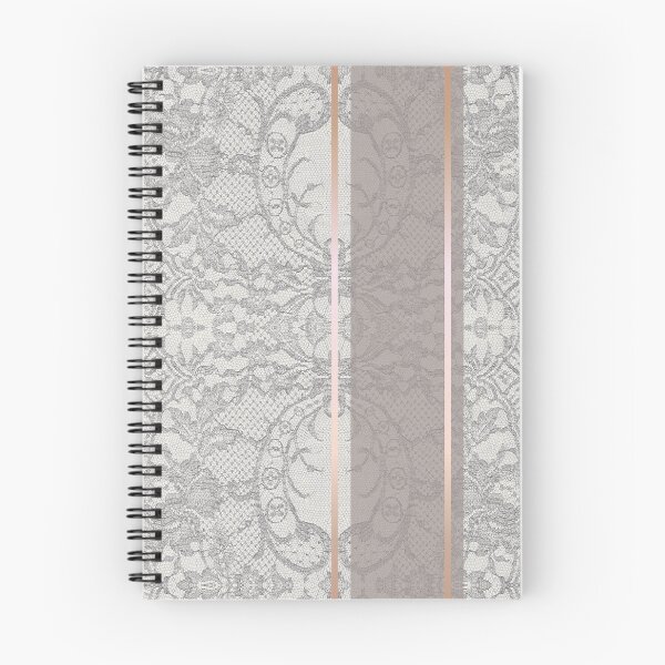 Item preview, Chic Grey Beige Rosegold Minimal Geometric Floral Lace Pattern designed and sold by LaceySkies.