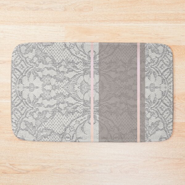 Item preview, Chic Grey Beige Rosegold Minimal Geometric Floral Lace Pattern  designed and sold by LaceySkies.