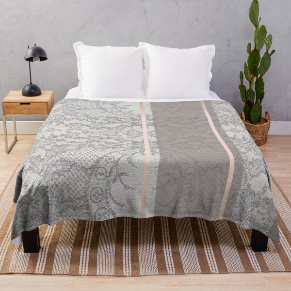 Item preview, Chic Grey Beige Rosegold Minimal Geometric Floral Lace Pattern designed and sold by LaceySkies.