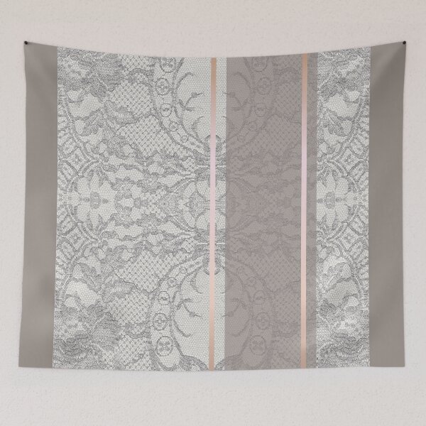 Item preview, Chic Grey Beige Rosegold Minimal Geometric Floral Lace Pattern  designed and sold by LaceySkies.