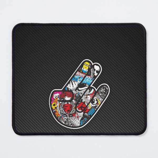 Item preview, Sticker Bomb White Shaka Hand Carbon Fiber Poster – Hang Loose Minimalist Art designed and sold by Road To Track.