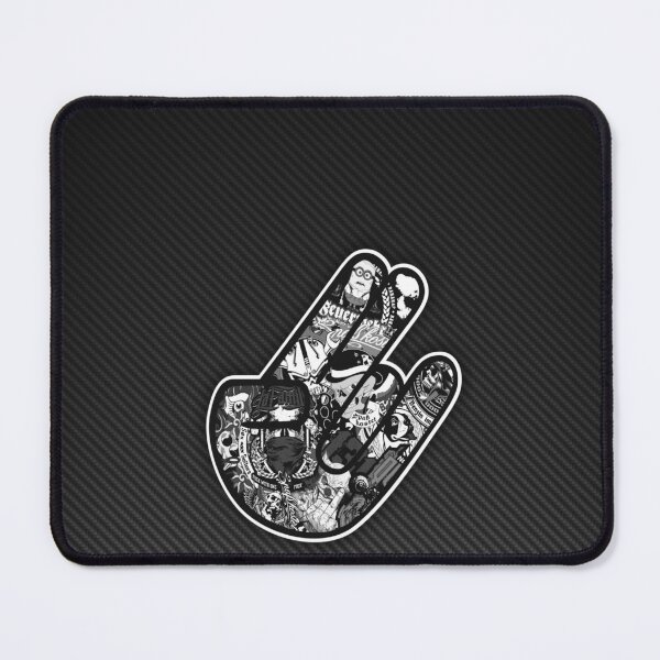 Item preview, Black White Shaka Hand Carbon Fiber Poster – Minimalist Hang Loose Art designed and sold by Road To Track.