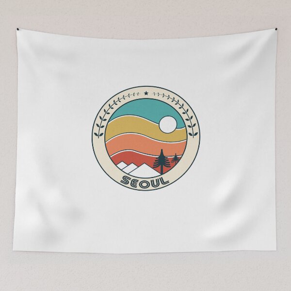 Item preview, Seoul Retro Vintage Sunset - Seoul Mountain Souvenir - Gift - Hometown - Hiking - Nature designed and sold by HappyTees Lab.