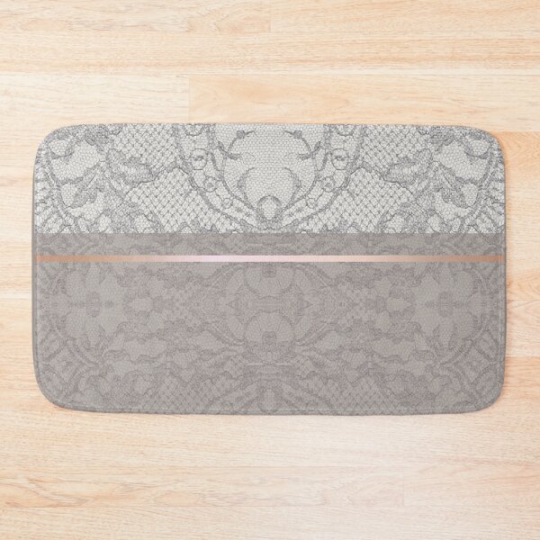 Item preview, Chic Grey Beige Rosegold Minimal Geometric Floral Lace Pattern  designed and sold by LaceySkies.