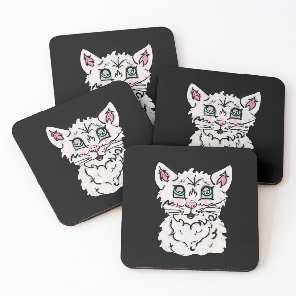 Item preview, White Cat Graphic with Black Background designed and sold by BioLushGraphics.