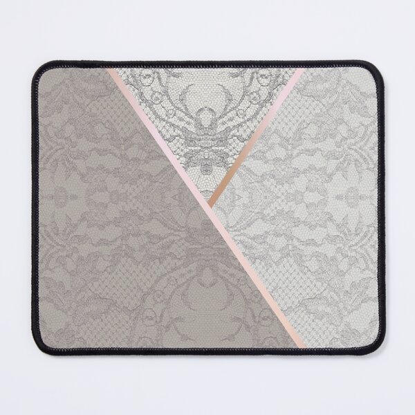 Item preview, Chic Grey Beige Rosegold Minimal Geometric Floral Lace Pattern  designed and sold by LaceySkies.
