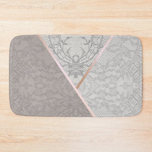 Item preview, Chic Grey Beige Rosegold Minimal Geometric Floral Lace Pattern  designed and sold by LaceySkies.