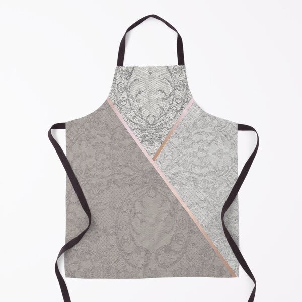 Item preview, Chic Grey Beige Rosegold Minimal Geometric Floral Lace Pattern  designed and sold by LaceySkies.