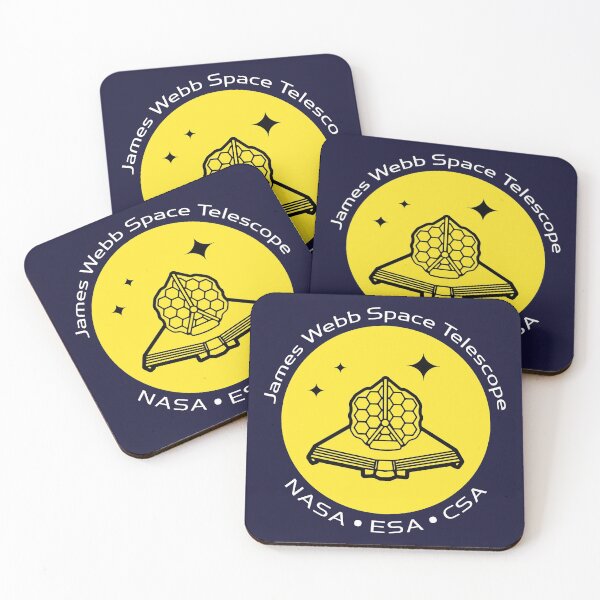Item preview, JWST space telescope logo (yellow, black, white) designed and sold by SolidEarthArt.