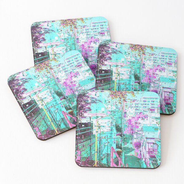 Item preview, Japanese Outdoor Staircase Vaporwave Glitch Art Japan designed and sold by glitchhub.