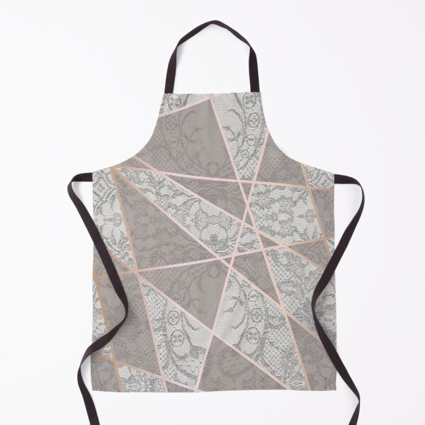 Item preview, Chic Grey Beige Rosegold Minimal Geometric Floral Lace Pattern  designed and sold by LaceySkies.