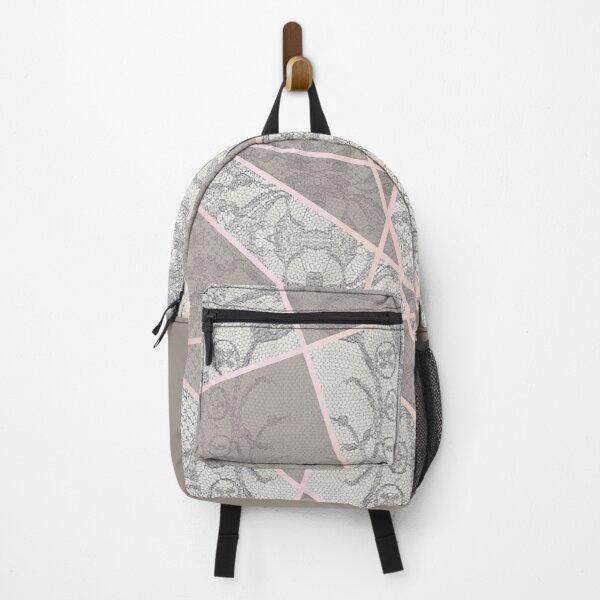 Item preview, Chic Grey Beige Rosegold Minimal Geometric Floral Lace Pattern designed and sold by LaceySkies.