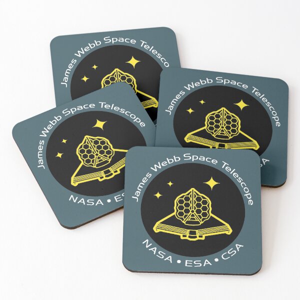 Item preview, JWST space telescope logo (black, yellow, white) designed and sold by SolidEarthArt.