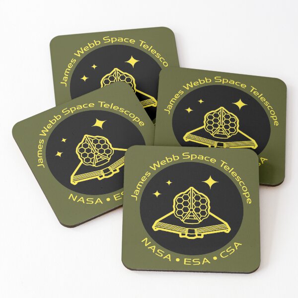 Item preview, JWST space telescope logo (black, yellow, yellow) designed and sold by SolidEarthArt.