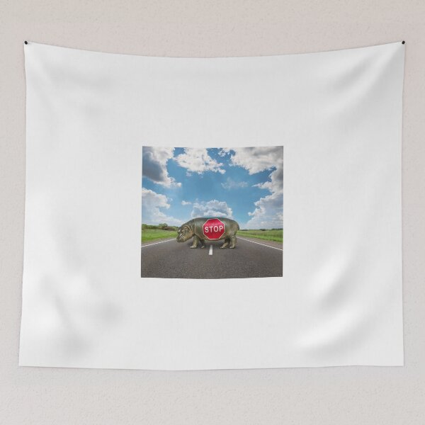 Item preview, figure of a young hippo on deserted road designed and sold by Sergieiev.