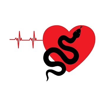 Artwork thumbnail, Red heart pulse Python | Gift for Python keeper | Ball python owner by OleeVO