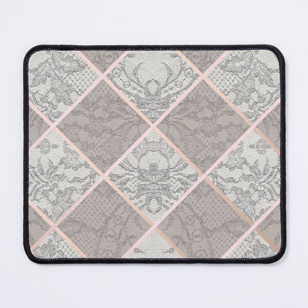 Item preview, Chic Grey Beige Rosegold Minimal Geometric Floral Lace Pattern designed and sold by LaceySkies.