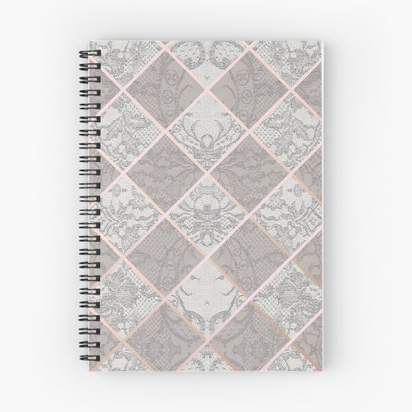 Item preview, Chic Grey Beige Rosegold Minimal Geometric Floral Lace Pattern designed and sold by LaceySkies.