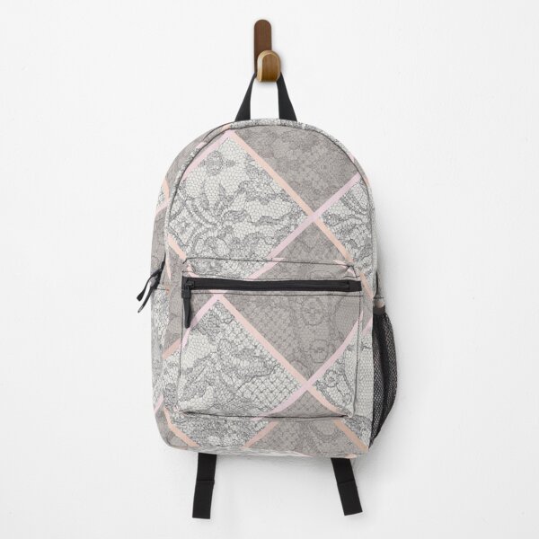 Item preview, Chic Grey Beige Rosegold Minimal Geometric Floral Lace Pattern designed and sold by LaceySkies.