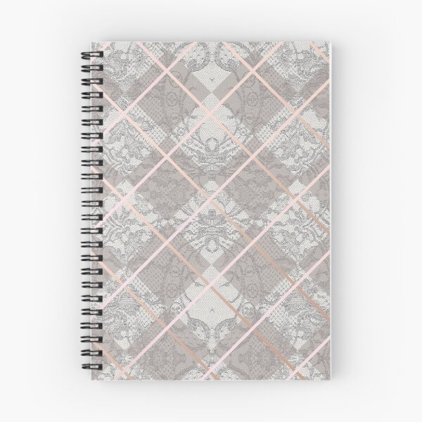 Artikelvorschau, Chic Grey Beige Rosegold Minimal Geometric Floral Lace Pattern entworfen und verkauft von LaceySkies.