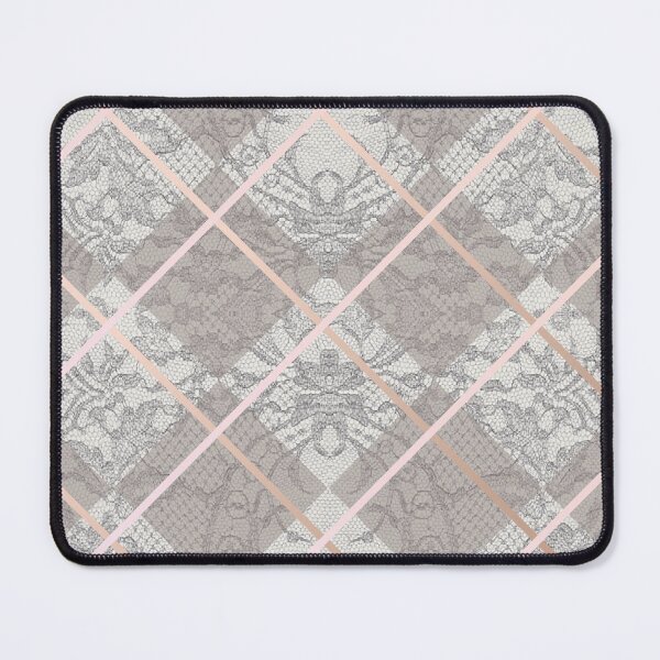 Artikelvorschau, Chic Grey Beige Rosegold Minimal Geometric Floral Lace Pattern entworfen und verkauft von LaceySkies.