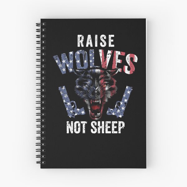 Item preview, Raise Wolves Not Sheep - Fearless Wolf Freedom American Flag T-Shirt designed and sold by Cooltees4u1.