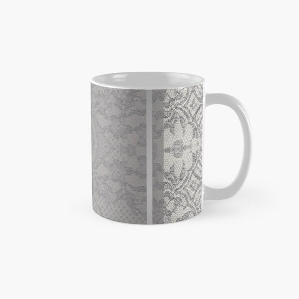 Item preview, Chic Grey Silver Minimal Geometric Floral Lace Pattern  designed and sold by LaceySkies.
