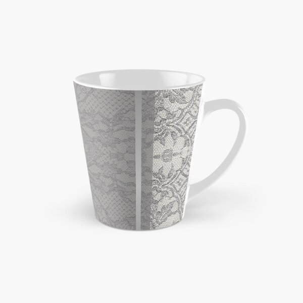 Item preview, Chic Grey Silver Minimal Geometric Floral Lace Pattern  designed and sold by LaceySkies.