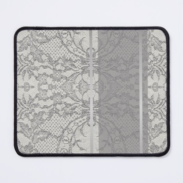 Item preview, Chic Grey Silver Minimal Geometric Floral Lace Pattern designed and sold by LaceySkies.