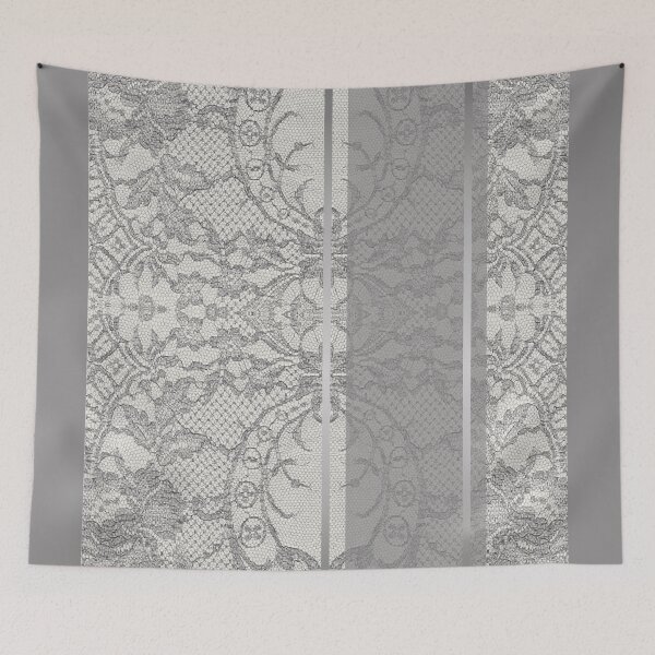 Item preview, Chic Grey Silver Minimal Geometric Floral Lace Pattern  designed and sold by LaceySkies.