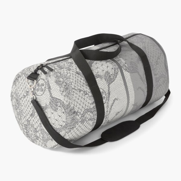 Artikelvorschau, Chic Grey Silver Minimal Geometric Floral Lace Pattern entworfen und verkauft von LaceySkies.
