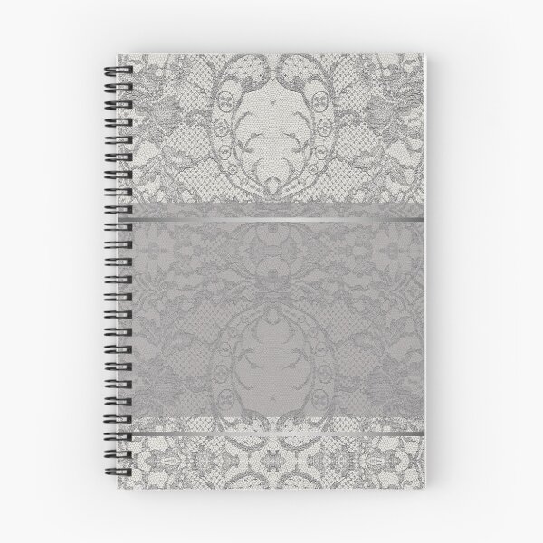 Item preview, Chic Grey Silver Minimal Geometric Floral Lace Pattern designed and sold by LaceySkies.