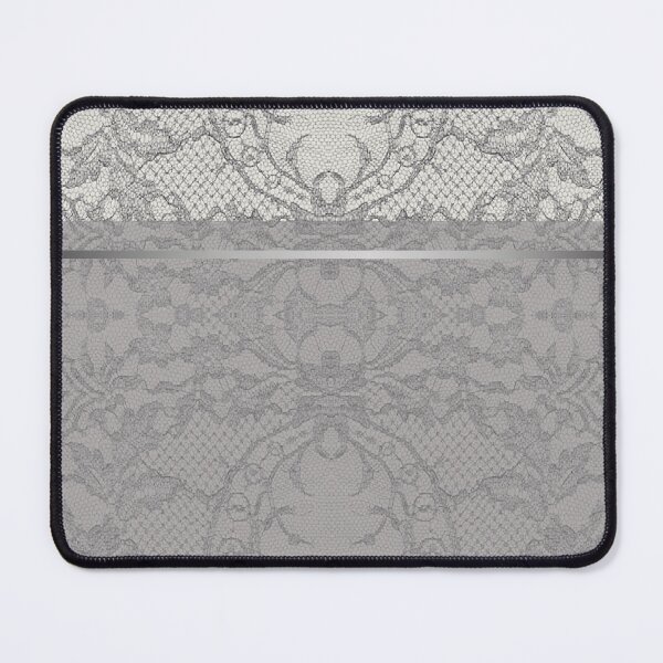 Item preview, Chic Grey Silver Minimal Geometric Floral Lace Pattern  designed and sold by LaceySkies.