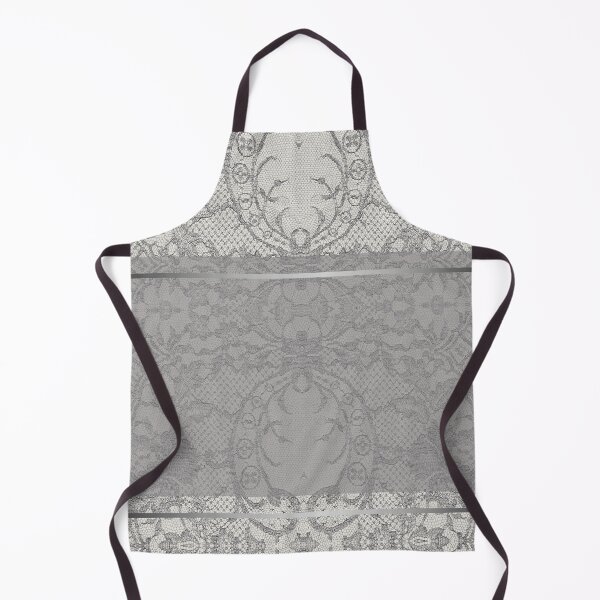 Item preview, Chic Grey Silver Minimal Geometric Floral Lace Pattern designed and sold by LaceySkies.