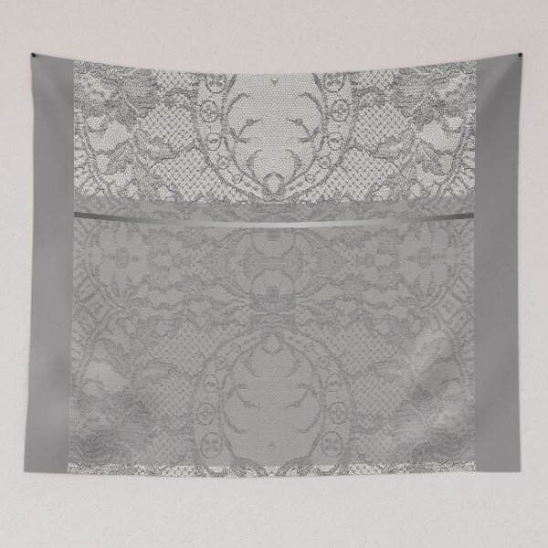 Item preview, Chic Grey Silver Minimal Geometric Floral Lace Pattern  designed and sold by LaceySkies.