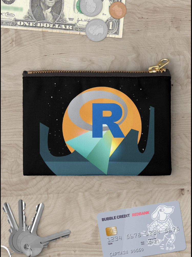 Thumbnail 3 of 4, Zipper Pouch, R programming language R logo designed and sold by Birdhead.